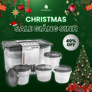  Hộp đựng thực phẩm COOKROOF bộ 29 hộp  6 Size kèm nắp nhựa PP5 dùng được cho lò vi sóng tủ lạnh 