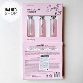   XẢ KHO DATE 31 03 2026  Set 3 son dưỡng có màu SECRET KEY Sweet Glam Tint Glow Mini Kit 1.6g x3  Hàn  