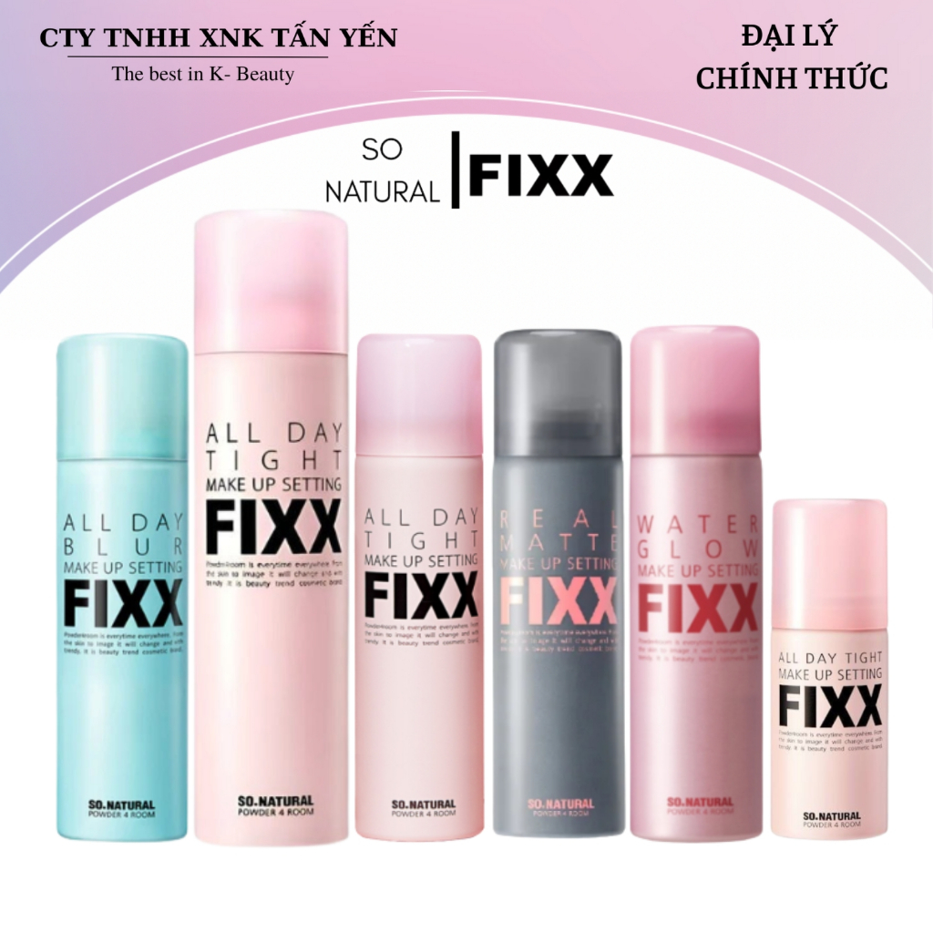 Xịt Khoá Makeup So Natural Fixx All Day Tight Make Up Setting 120ml / Water Real Matte Fixx 75ml / W