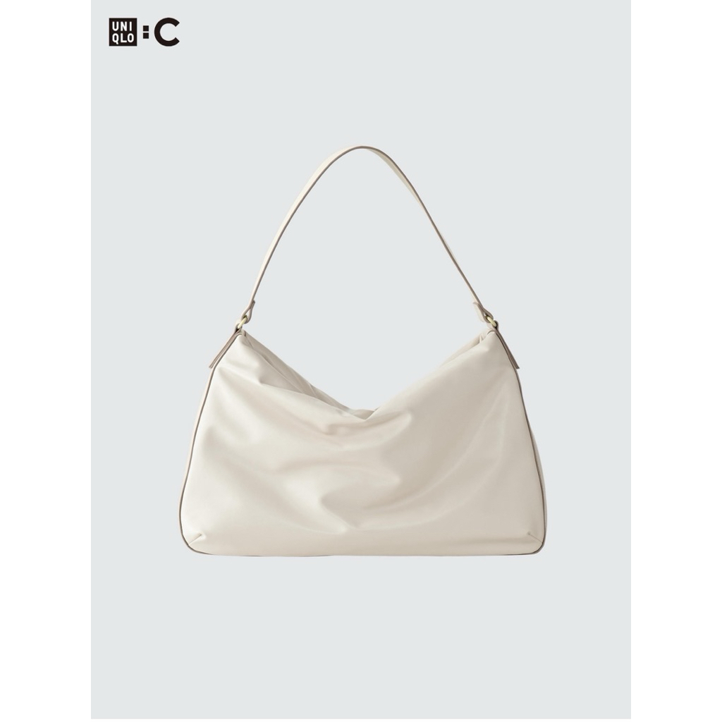 Túi xách U-niq.lo da Faux Leather Puffy Bag màu trắng new