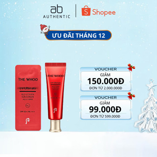   Top 1 bán chạy  Combo 30 gói kem chống nắng The Whoo đỏ UV Ultimate Red Vitamin Sunscreen - AB AUTHENTIC 