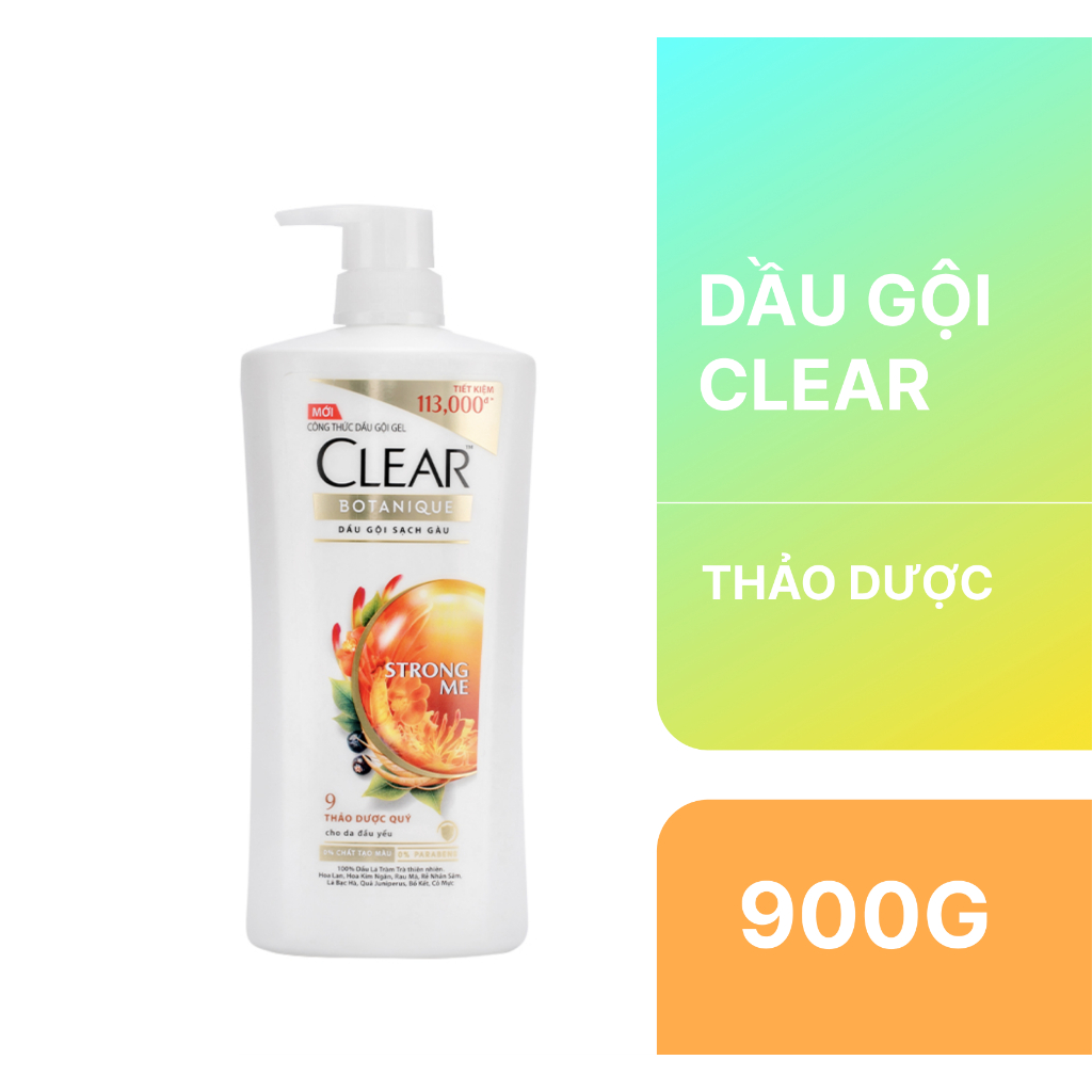 Dầu Gội Clear Thảo Dược 350g, 630g, 900g (Chai)