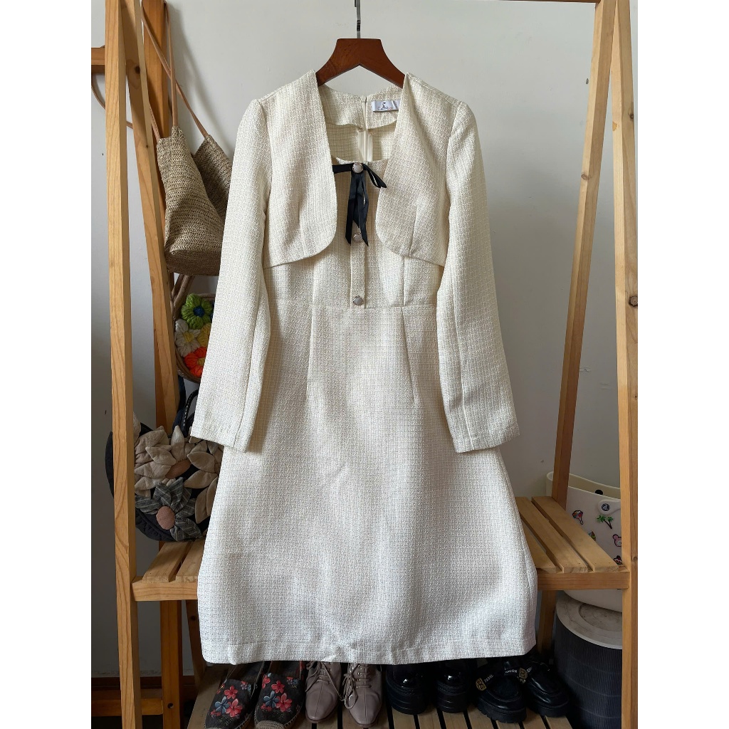 (Thanh lý đồ cá nhân) Đầm dạ kiểu giả khoác Citi Mode