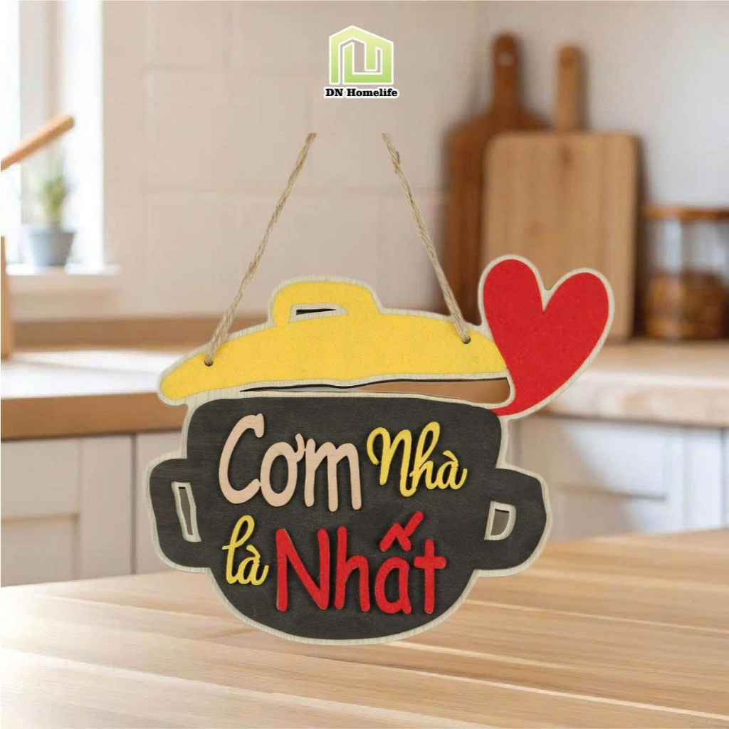 Bảng gỗ Cơm nhà là nhất Siêu dễ thương trang trí nhà cửa phòng bếp, gia dình
