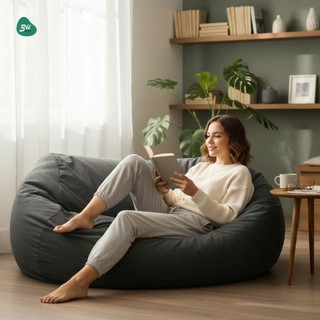  Ghế sofa lười hạt xốp K double 3II HOME decor thư giãn phòng khách phòng xem phim size 65x65x145cm 