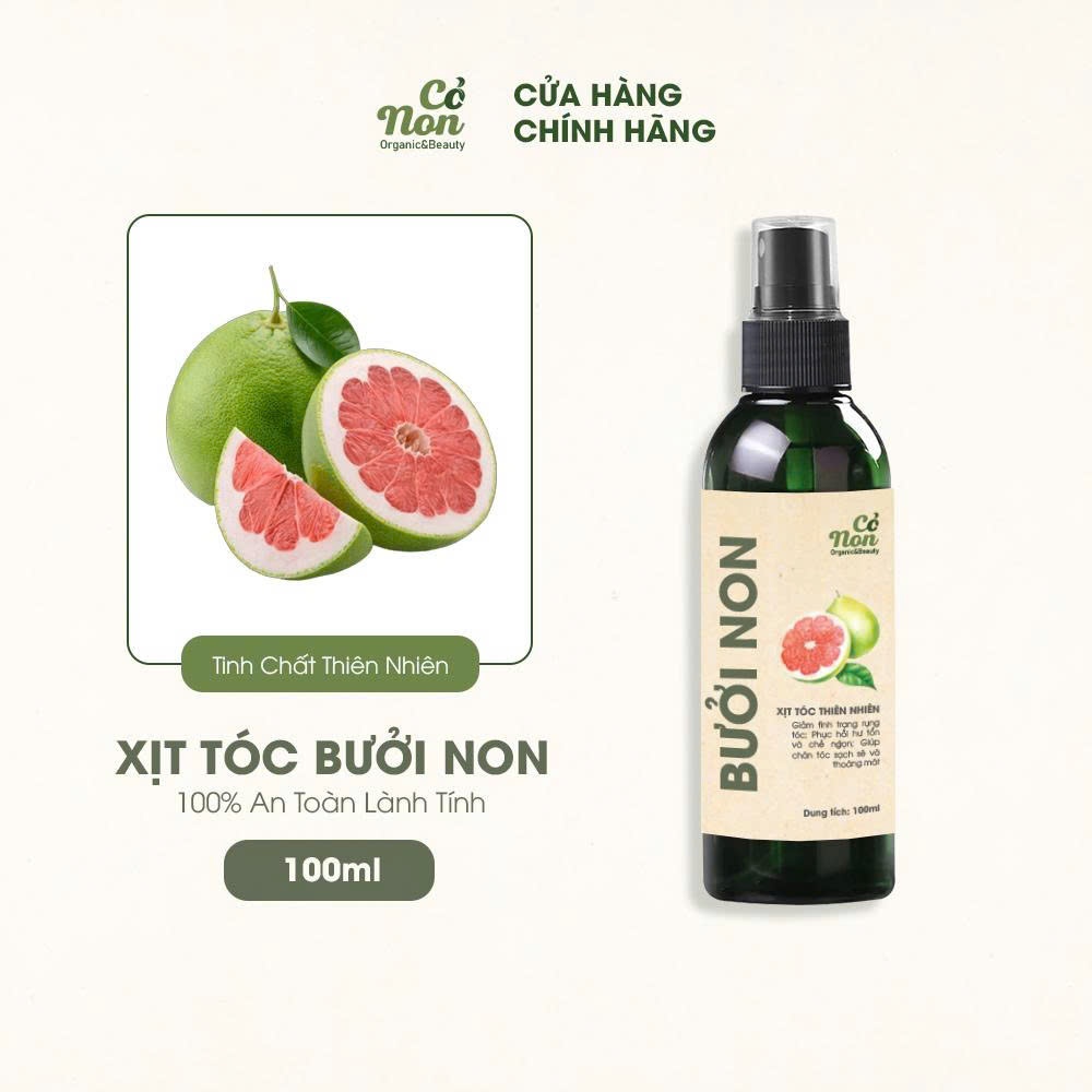 Xịt bưởi mọc tóc, xịt dưỡng tóc giúp kích mọc, giảm gãy rụng, thơm tóc 100ml - Cỏ Non