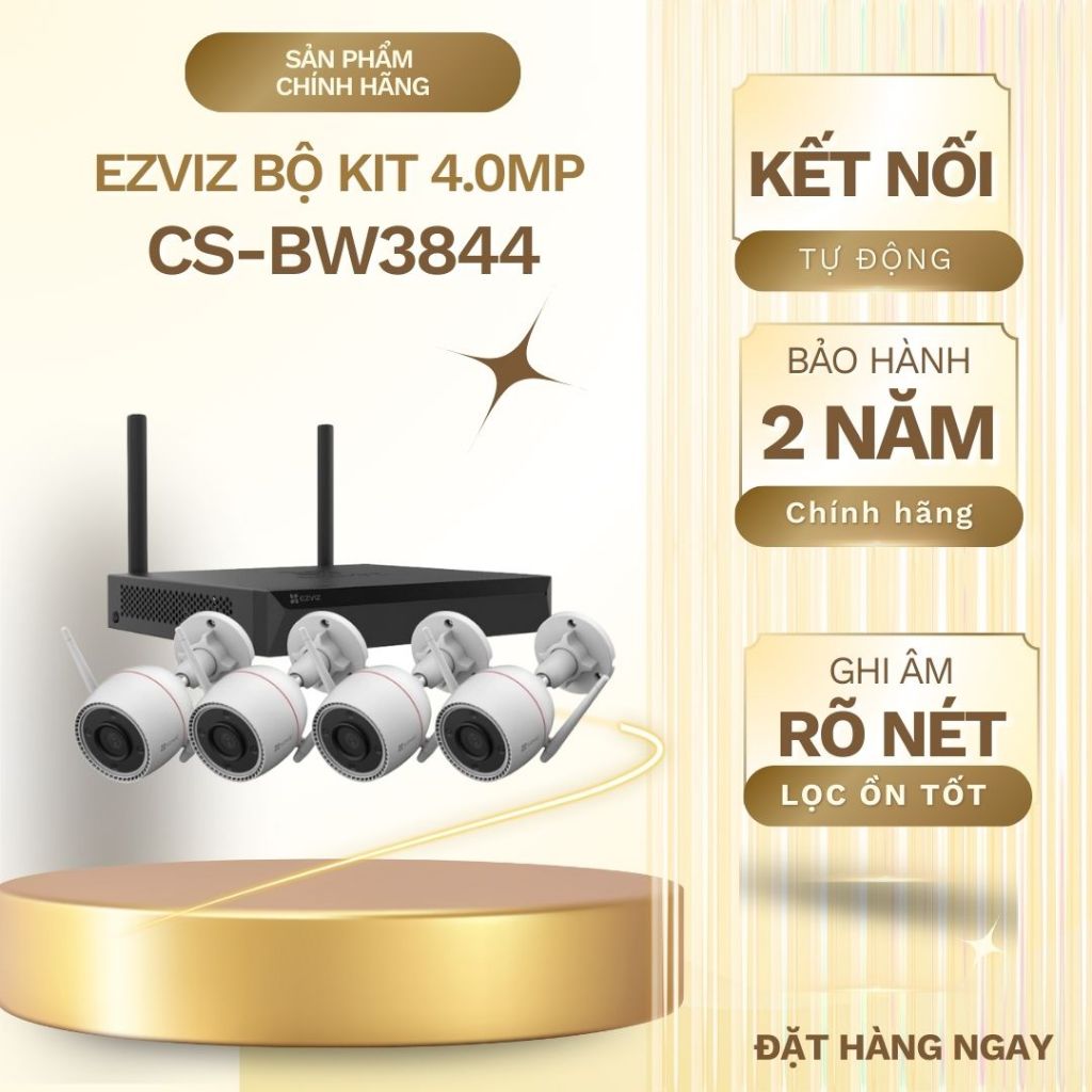 Bộ Kit camera IP Wifi EZVIZ CS-BW3844 4.0MP (1 NVR + 4 Camera), Bảo Hành Chính Hãng