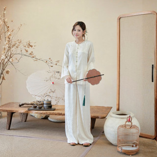  TUBYCATU Set Bộ Bà Ba Nhã Vân Chất Lụa Gấm Dệt Hoa Cao Cấp 