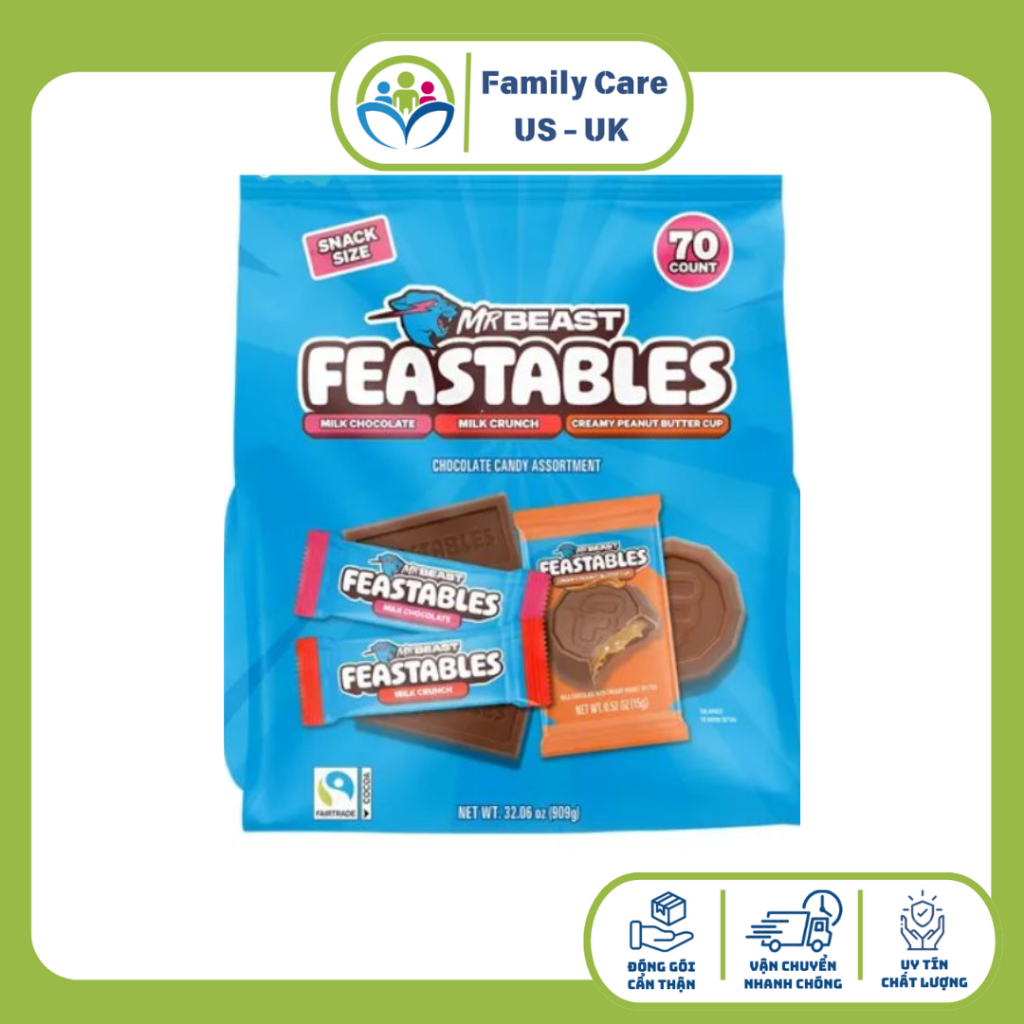 Kẹo Socola Feastables MrBeast Phiên Bản Mới Vị Sô cô la Đen thanh