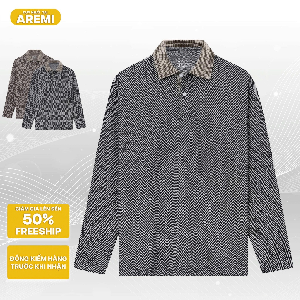 (Mở bán) Áo dài tay nam nữ AREMI dệt kim cao cấp thiết kế hoạ tiết trẻ trung hiện đại