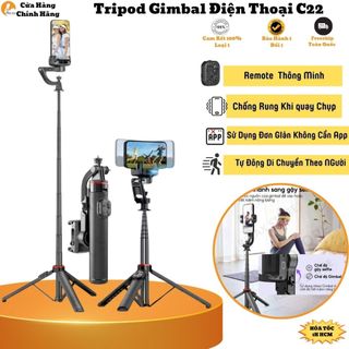  Tripod Điện Thoại Latech C22 Gimbal Chống Rung Xoay 360 Độ Tự Động Di Chuyển Gấp Gọn Cầm Tay Hello Store 