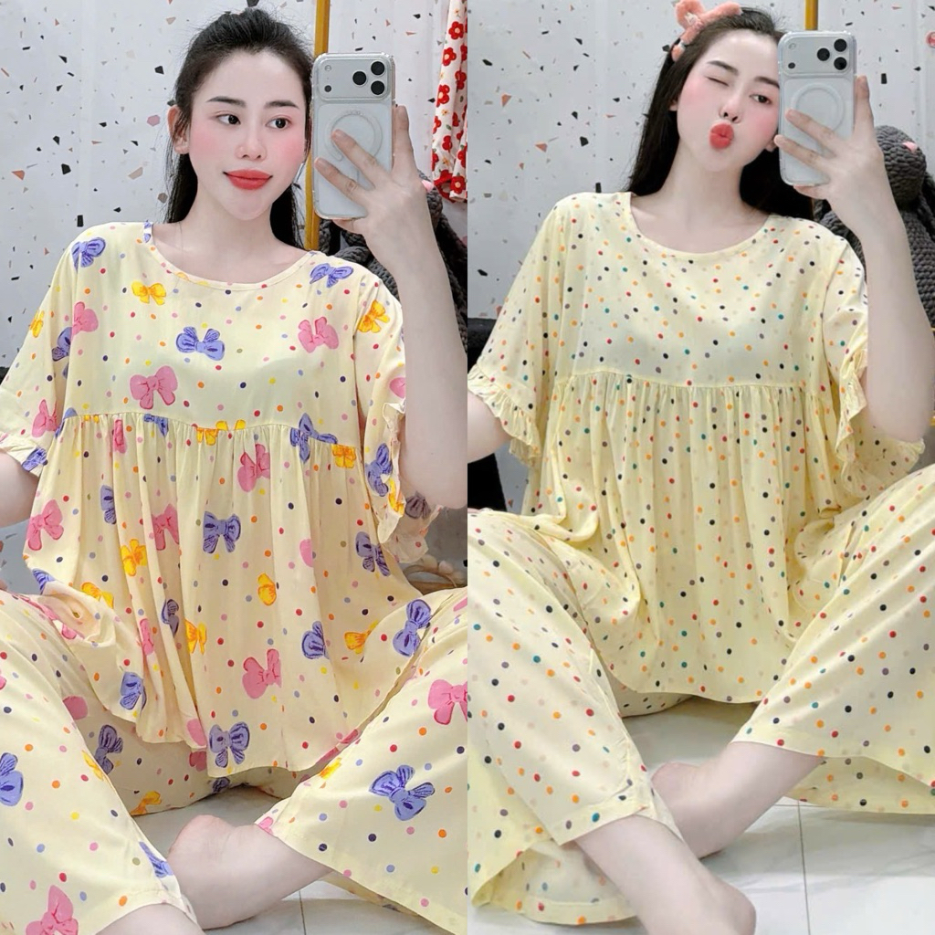 Set Bộ Tole Thiết Kế Tay Lơi Bèo Quần Suông - HN CLOSET