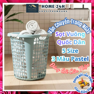   HCM HỎA TỐC  Giỏ nhựa đựng quần áo quai vuông  sọt to đựng đồ đa năng VN 5140 