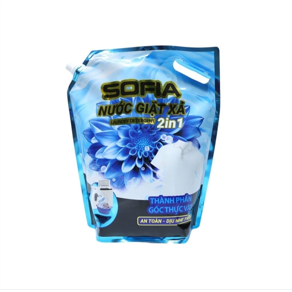 Nước giặt xả 2in1 Sofia túi 3KG thơm lâu, chống ẩm mốc, không cần thêm nước xả vải. HƯƠNG LY LY