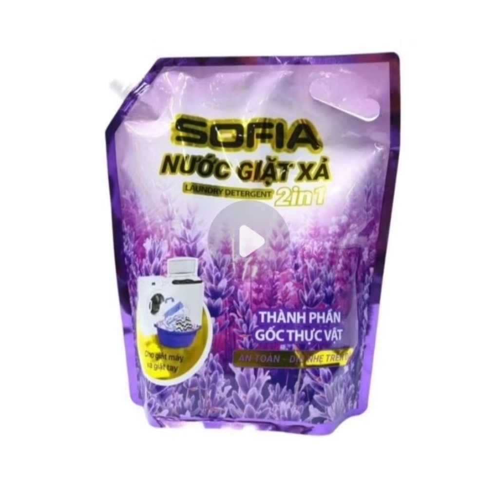 Nước giặt xả 2in1 Sofia túi 3kg, thơm lâu, chống ẩm mốc. Không cần thêm nước xả vải. HƯƠNG VIOLET