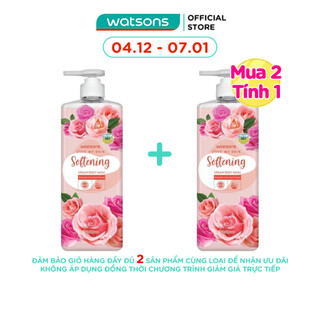  Kem Tắm Watsons Love My Skin Softening Cream Body Wash 700ml 1000ml 