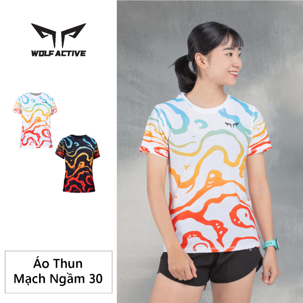 Áo Chạy Bộ Nữ Wolf Active Mạch Ngầm 30, Chất Vải Wolf Active, Nhanh Khô, Thoáng Khí, Co Giãn 4 Chiều