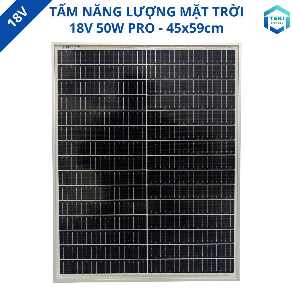 TẤM NĂNG LƯỢNG MẶT TRỜI MONO 18V 50W PRO 45x59cm – TEKI