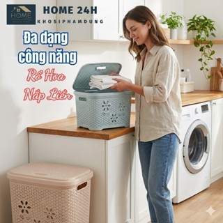  Giỏ nắp hoa Việt Nhật 5158  Rổ nắp hoa Việt Nhật  Rổ đựng quần áo  đồ chơi  vật dụng gia đình 