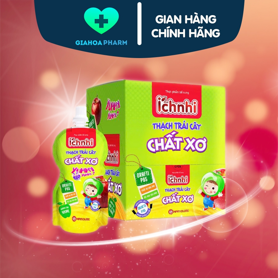 Thạch trái cây chất xơ Ích Nhi chứa chất xơ hòa tan Orafti P95 tốt cho tiêu hóa trẻ em, có thể dùng 