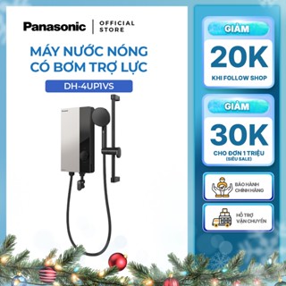 Máy nước nóng Panasonic model DH-4UP1VW  DH-4UP1VS có bơm trợ lực 4500W màu trắng  xám -KO BG CPLẮP 