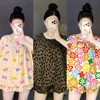  Set Bộ Đùi Tole Lanh Tay Bèo Quần Đùi Mặc Nhà Mịn Mát - HN CLOSET 