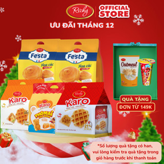   Quà Tặng Đơn 149k  Combo 5 Bánh Tươi Karo Richy: Karo Sợi Gà Karo Hoàng Kim Karo Gấu & 2 Bánh Mì Hoa Cúc 