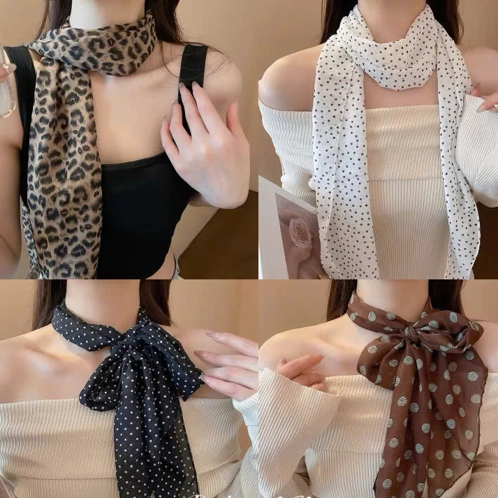 🔥Hàn Quốc dài chấm bi khăn quàng cổ nhẹ sang trọng khăn quàng cổ cao cấp cổ điển khí chất giản dị chống nắng cà vạt đa | BigBuy360 - bigbuy360.vn