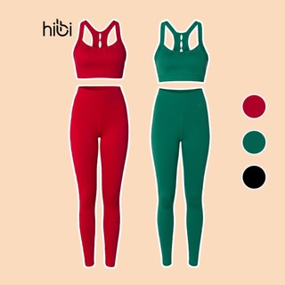  Bộ tập yoga gym nữ Hibi Sports gồm áo bra BA525 & quần leggings QD327 kèm mút đệm áo chất vải cao cấp Lu Fabric 