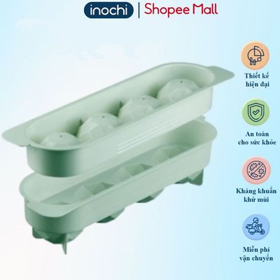 Khay đá tròn Kari 4 viên Inochi, chất liệu nhựa PP an toàn