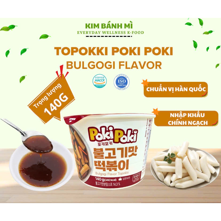 COMBO 4 ly Bánh gạo ly Topokki GJB vị Bulgogi- POKI POKI Flavor Topokki ly 140g