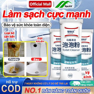  Bột vệ sinh bồn cầu Bột men vi sinh khử mùi toilet,Bột Tạo Bọt Vệ Sinh Bồn Cầu - Loại Bỏ Vết Ố Vàng & Cặn Bẩn Cứng Đầu 