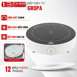  Bếp Điện Từ Đơn Gropa G2 Mâm Từ Đồng Công Suất 2200W Bếp Từ Cảm Ứng Mặt Kính Cao Cấp Siêu Bền Nấu Nhanh 