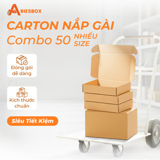  Combo 50 Hộp Giấy Carton Nắp Gài Giá Xưởng - Thùng Đóng Hàng Nhiều Kích Thước 