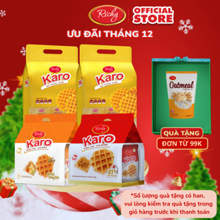   Quà Tặng Đơn 99k  Combo 4 bánh Karo Richy gốm 2 bịch bánh Karo bơ trứng giòn 150g và 2 bịch bánh Karo phô mai sợi gà 