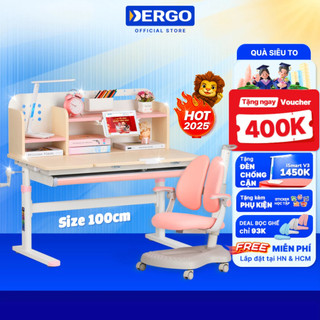   Quà + Voucher 400K  Bộ Bàn Học Thông Minh Chống Gù Chống Cận 1m DERGO LEO X1000 Nâng Hạ Độ Cao Thay Đổi Mặt Nghiêng 