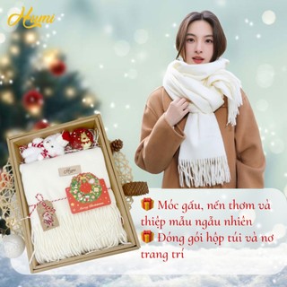  Set quà tặng Noel khăn choàng  mũ len HUMI sang trọng tặng mẹ bạn gái nhân dịp lễ giáng sinh noel 