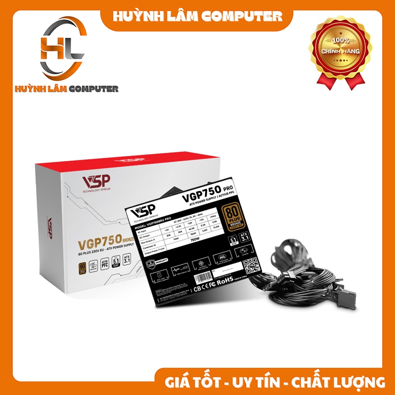 Nguồn VSP VGP750BRU Pro - 750W - 80PLUS Bronze 230V EU - Chính hãng