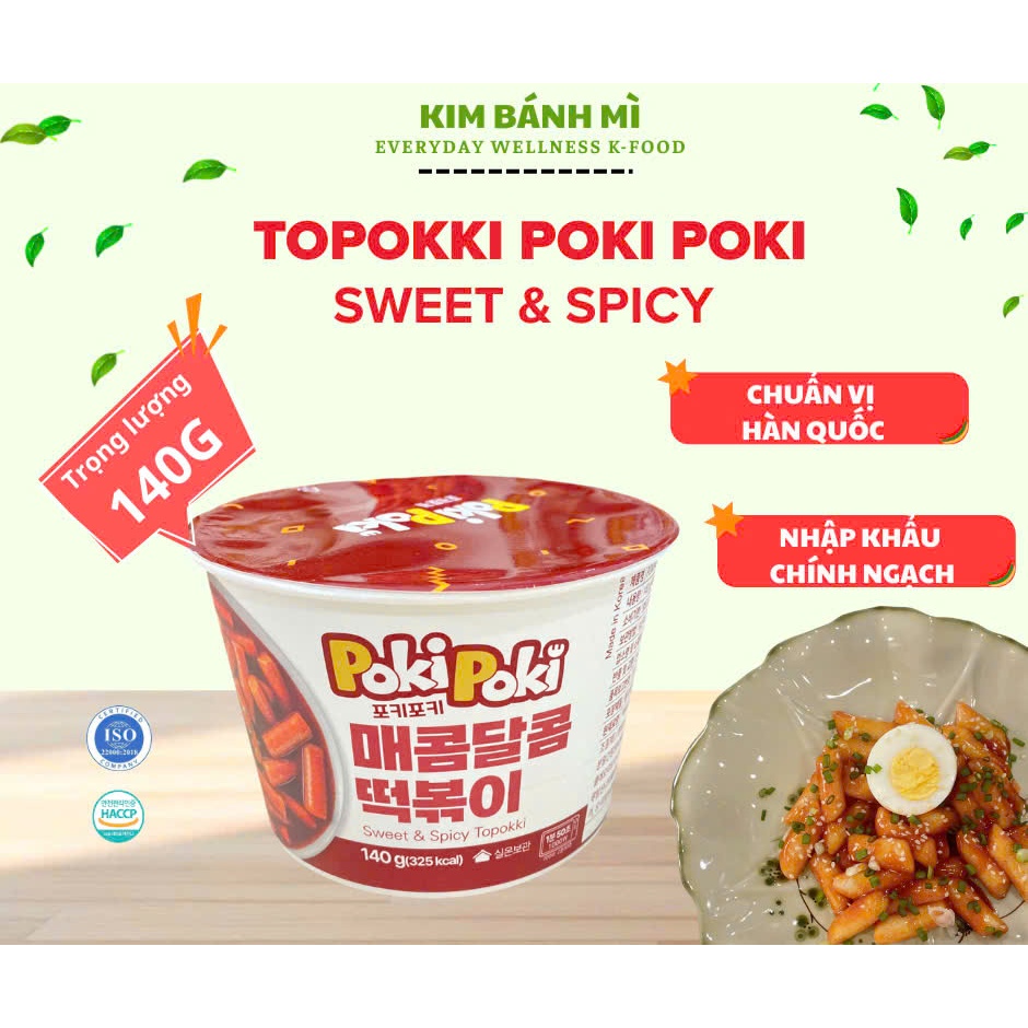 COMBO 4 ly Bánh gạo ly Topokki GJB vị Truyền thống- POKI POKI Spicy & Sweet Topokki ly 140g