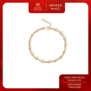  Lắc tay vàng 10K Bảo Tín Mạnh Hải thiết kế bi phay sáng lấp lánh phong cách Ý PYLTV10KD0-508001 