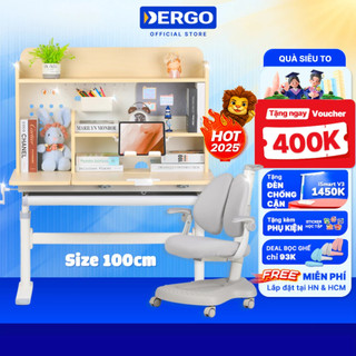   Quà + Voucher 400K  Bộ Bàn Học Cao Cấp DERGO LEO X1000H Chống Gù Chống Cận Cho Bé Nâng Hạ Độ Cao 