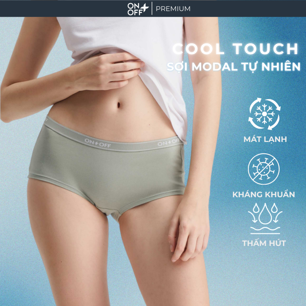Quần lót nữ cotton modal dáng boyshort cool touch mát lạnh từng điểm chạm ONOFF 16UN25A422