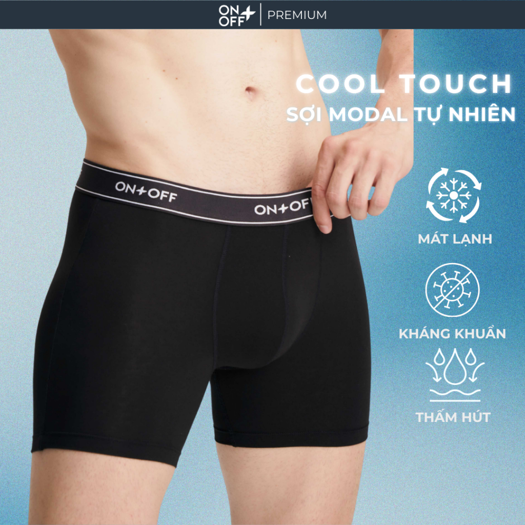 Quân lót nam cooltouch - cotton modal mềm mịn mát dáng boxer ONOFF Premium -18UL25A291