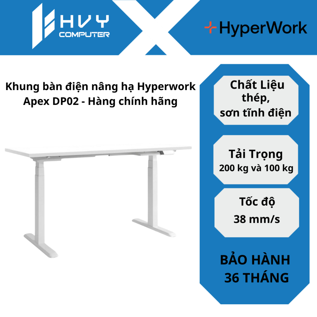 Khung bàn điện nâng hạ Hyperwork Apex DP02 - Hàng chính hãng
