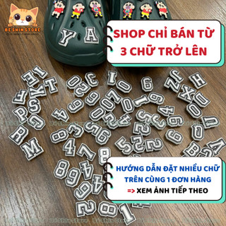   SHIP TỪ 3 CHỮ  Bộ Charm Chữ Và Số Gắn Giày Dép Cross Dép Lỗ Có Sẵn Nút Cài Tiện Lợi 