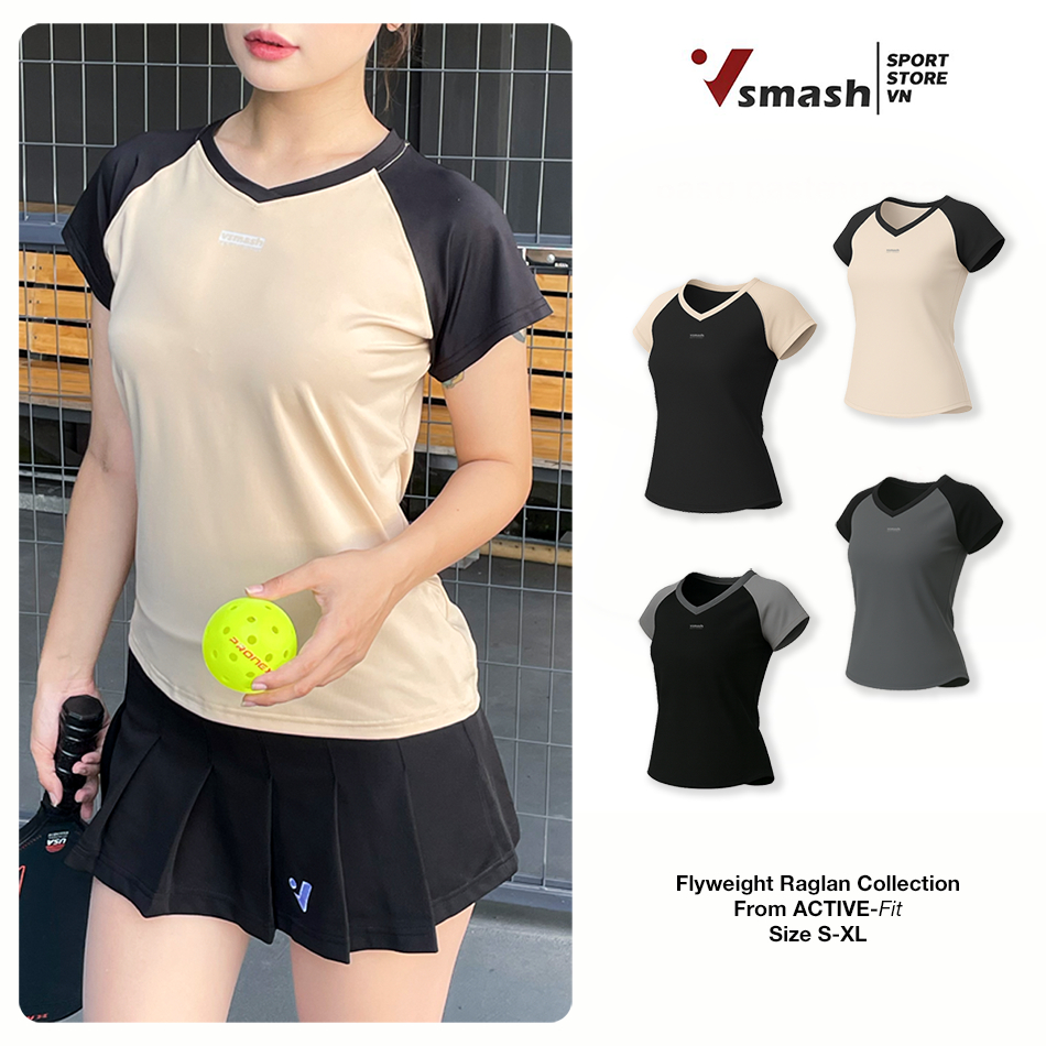 Áo Thun Thể Thao Nữ Vsmash Sportswear FLYWEIGHT 2.0 – Co Giãn, Nhẹ, Mát, Gym Chạy Bộ Cầu Lông Yoga T