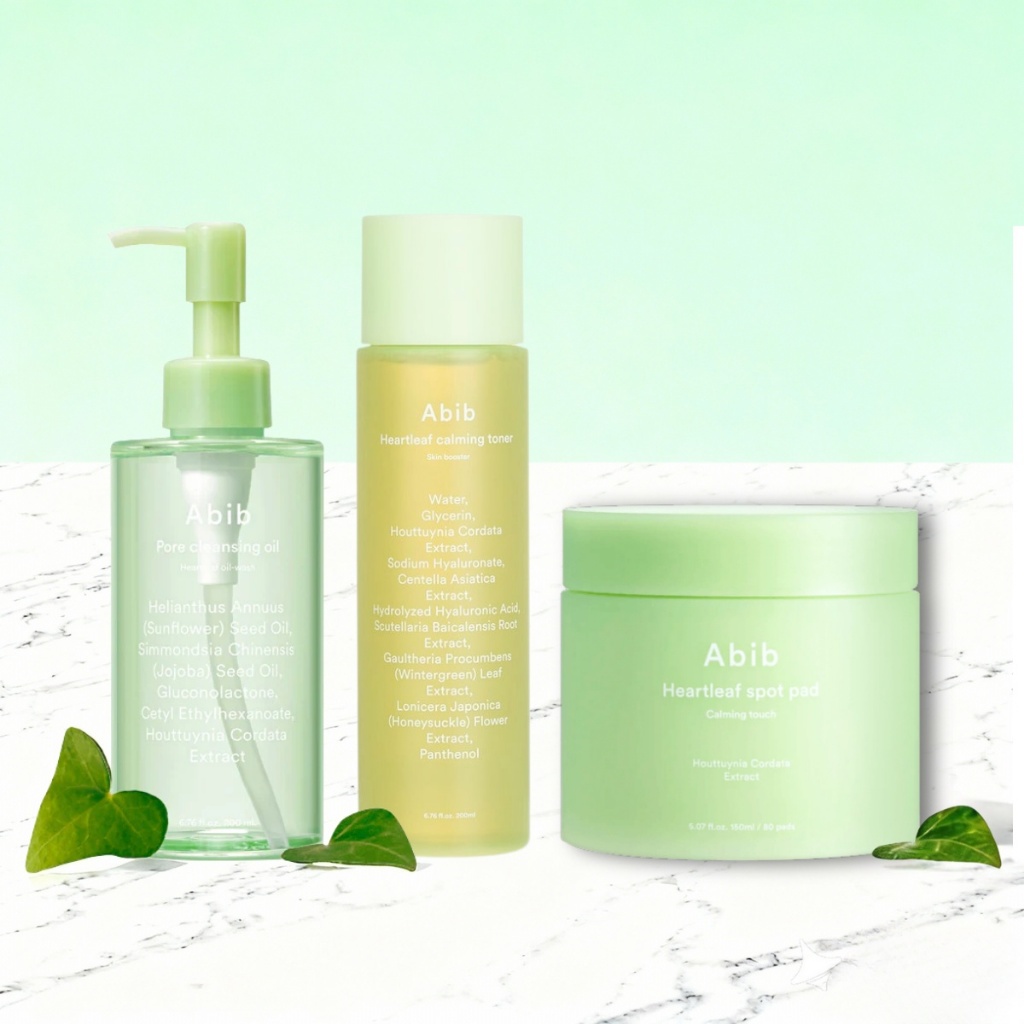 Abib Heartleaf Calming Toner Skin Booster 200ml / Abib Heartleaf Spot Pad Calming Touch 80 miếng