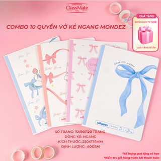   Tặng Quà  Combo 10 Vở 80  120 Trang Kẻ Ngang MONDEZ Vở Viết Kẻ Ngang B5 Giấy 60-70gsm Dành Cho Học Sinh Trung Học 