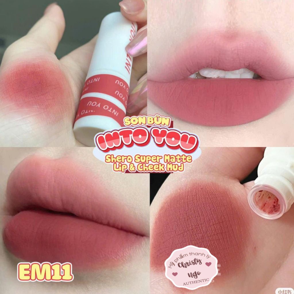 CHÁY HÀNG [MÙI SOCOLA][EXP 2027 MẪU CŨ] SON KEM BÙN + MÁ HỒNG INTO YOU MÀU EM11 HỒNG NÂU KHÓI