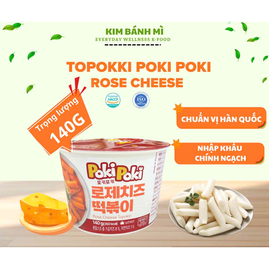 COMBO 4 ly Bánh gạo ly Topokki GJB vị Rose chesse- POKI POKI Rose Chesse Topokki ly 140g